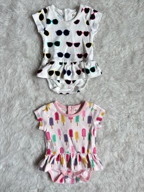 Monica + Andy Peplum Baby Summer Sunglasses & Popsicle AOP Bodysuits